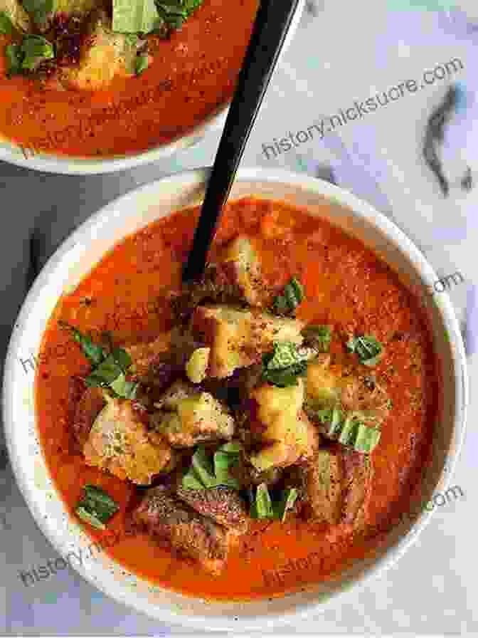 Creamy Vegan Tomato Soup With Grilled Cheese Croutons Vegan Cookbooks: 70 Of The Best Ever Scrumptious Vegan Dinner Recipes Revealed